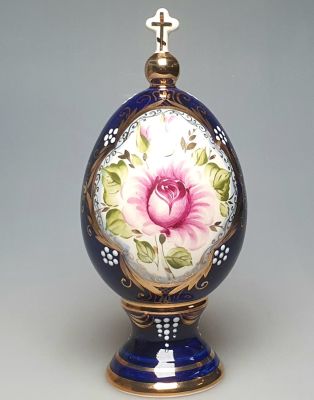 [засл.худ-к РФ] Лев Солодков. Пасхальное яйцо, В.18,4 см, авторский фарфор, подписан автором 