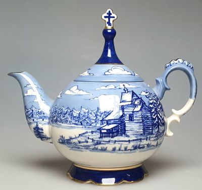 [Алексий II] [засл. худ-к РФ] Лев Солодков. Чайник из столового сервиза Северная Русь, 1996 