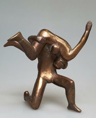 [нар. худ-к РСФСР] Юрий Чернов. Борцы, 1966, бронза, 13,3х13,7 см, хорошая сохранность. Статуэтк 