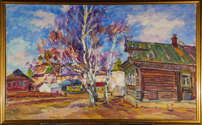 Евгения Антипова. Борисоглебские слободы, 1964, 60х94, холст, масло, подписана автором 