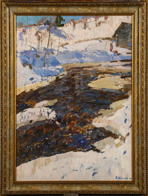 Николай Тимков. Зима, 1965, 74.5х52,5 см, картон, масло, подписана автором, коллекционная 