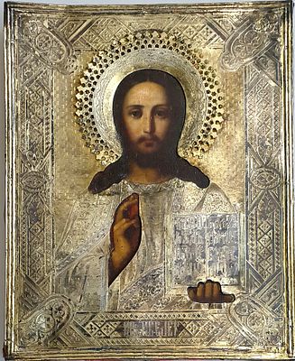 [1888] Икона, 22,3х17,8 см, серебро, 84, клеймо герб Москвы, следы бытования. https://raskolnikov 