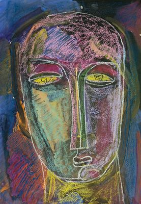 [1991] Неизвестный художник. Портрет, 1991, 41,8х29,5 см, монограмма ВГ и дата 91 на обороте 