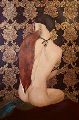 [1992, Новая Академия] Белла Матвеева. Лисонька, 1992, 150х100 см, холст, масло, подпись и 