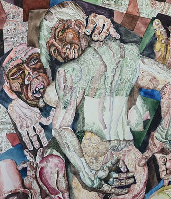 [1970] Стас Блинов. Психи. Любовь полковника, из серии Сумасшедший дом, 1970, 42х32,5 см 