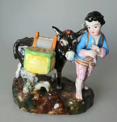 [1840-е] Мальчик с осликом. 1840-е, В.13,5 см, Жакоб Пети [Jacob Petit], реставрация уха осла 