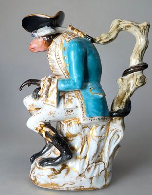 [1840-е] Обезьяна-Аристократ. 1840е, В.21 см, Жакоб Пети [Jacob Petit], Франция, потертости 