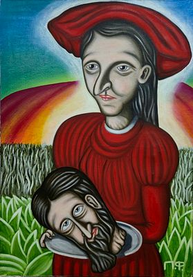 [2013] Порфирий Федорин. Юдифь с головой Олоферна, 2013, 100х70 см, холст, масло, подпись и 