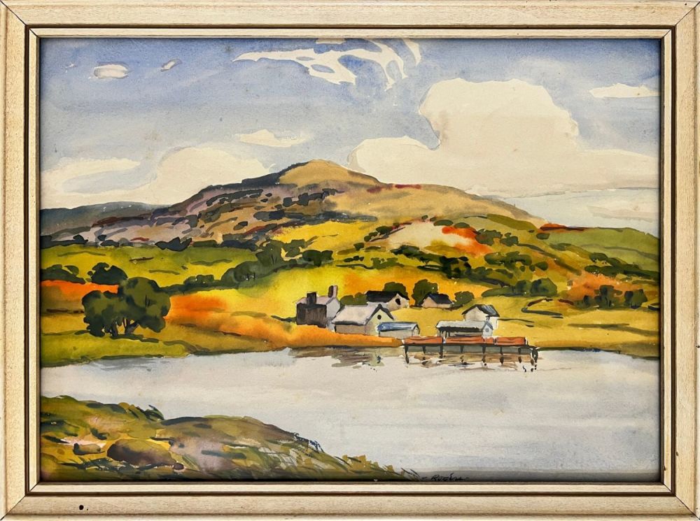 Lot 153: Rogers, Charles (1911-1987) untitled lake town, watercolor