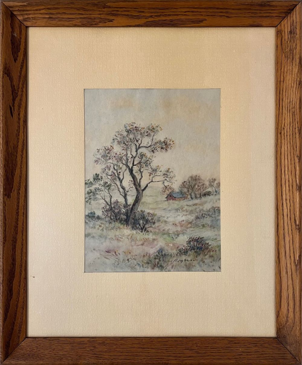 Lot 155: Rogers, Charles (1911-1987) watercolor, "Pleasant Day"