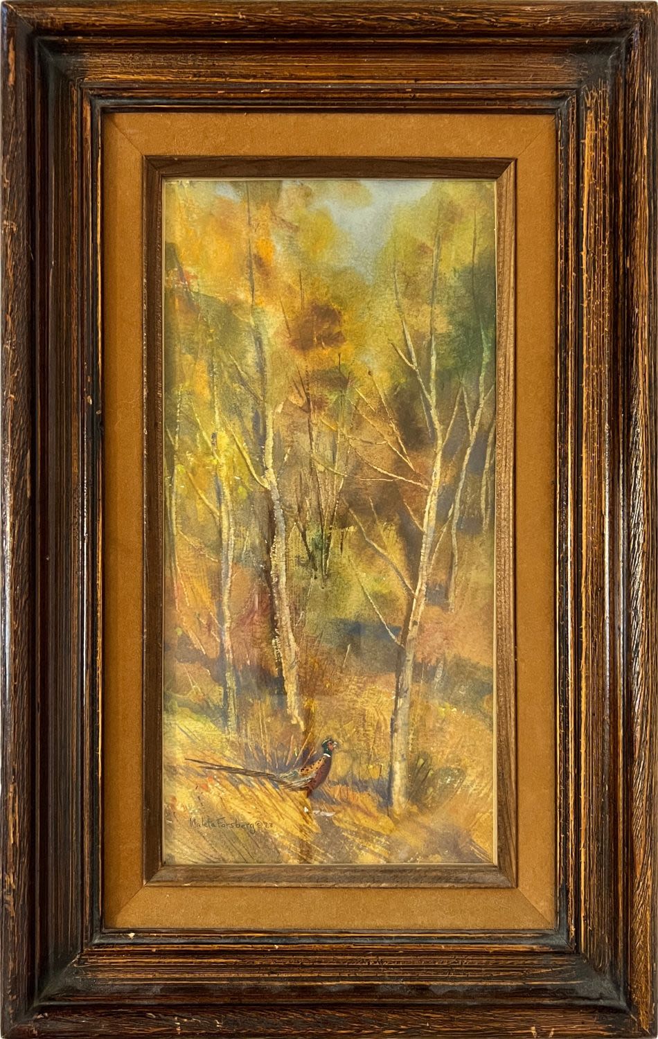 Lot 158: Forsberg, Maleta, "Lone Pheasant", watercolor