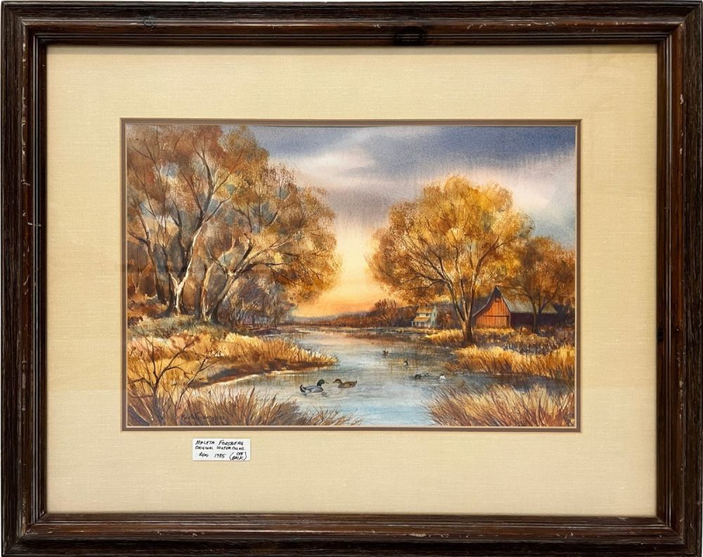 Lot 163: Forsberg, Maleta, "An Autumn Evening" 1985 watercolor