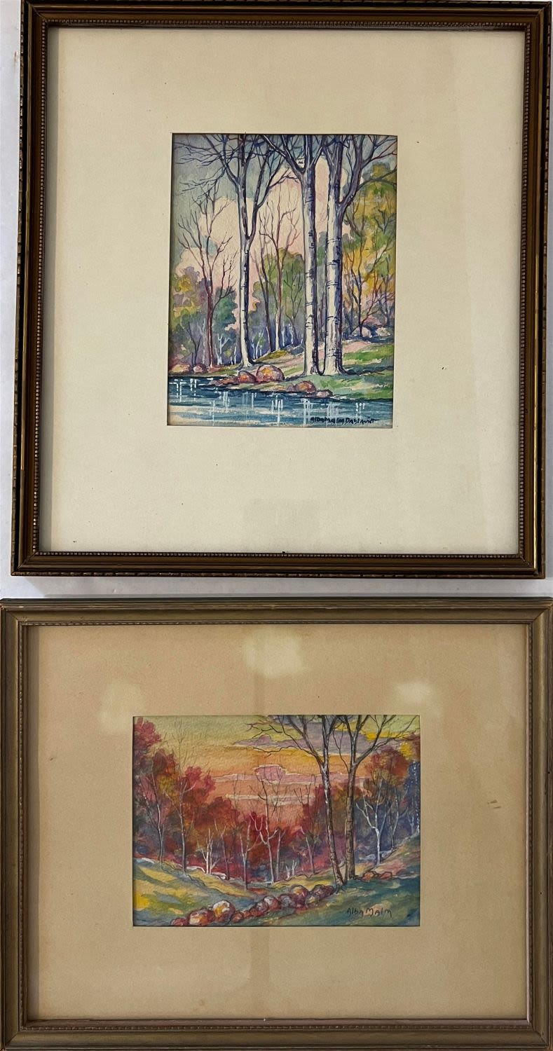 Lot 164: Malm, Alba (1897-1986) set of 2 watercolors
