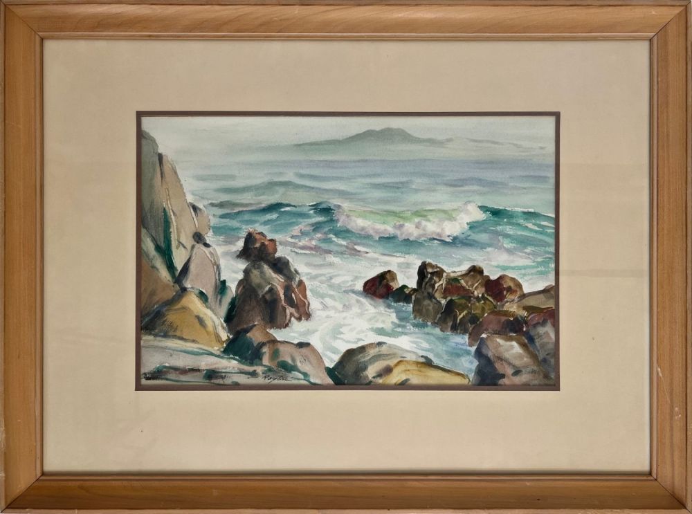 Lot 165: Rogers, Charles (1911-1987) untitled rocky cove, watercolor