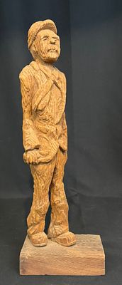 Pearson, Anton (1892-1967) tall man, woodcarving, signed Anton Pearson on bottom of base, good 
