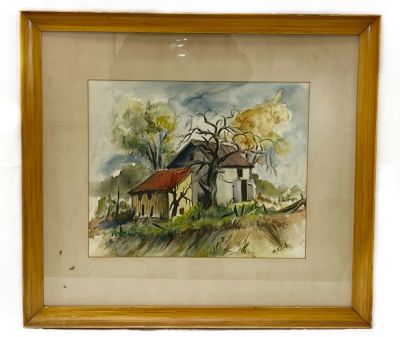 Lot 11229 - M. ALBERT, Watercolor on Paper Country Scene Ray's