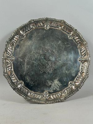 Silver Soldered English Plate. 10.5"diameter x 1"h Condition: Good vintage condition. Please