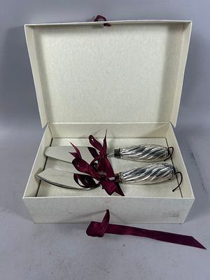 Magrino Silver Plated Servers. 10"h x 1.5"w (each) Condition: Good vintage condition. Please