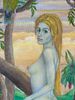 Abstract Nude Painting "The Bird Girl". Signed lower right. 40"h x 30"w 
Condition: Fair Image - 1