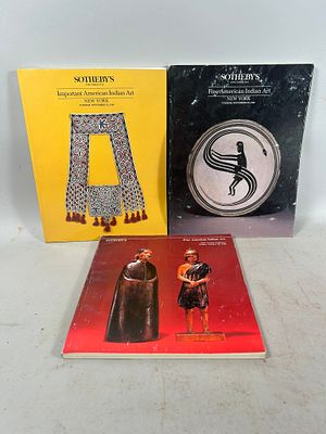 Collection of Sotheby's Catalogs Important American Indian Art (3). 10.5"h x 8.5"w (largest