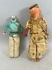 Pair of Native American Dolls. Native American Dolls. 7"h x 3"l x 1"w (smallest) -- 9"h x 4"l x Image - 3