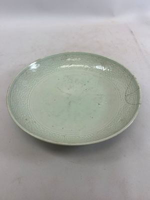 Antique Chinese Glazed Ceramic Plate. Chinese Glazed Ceramic Plate. 2"h x 11"l x 11"w Condition: