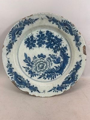 Antique Chinese Glazed Ceramic Plate. Chinese Glazed Ceramic Plate. 1.5"h x 12"l x 12"w