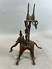 Nepalese Bronze Figurines. 7"h x 3"l x 4.5"w 
Condition: Fair vintage condition. Please see Image - 1