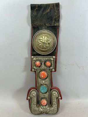 Vintage Tibetan Belt Buckle. Tibetan Belt Buckle. 16.5"h x 6"w x 1"l Condition: Fair vintage