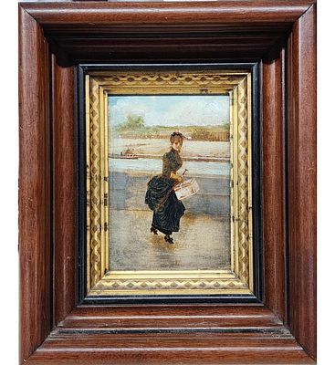 Jean Beraud 1849-1935 French, Russian Federation Oil On Panel Signed Lower Right. Frame Measure 