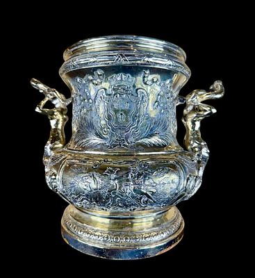 Antique Champagne Ice Bucket Sterling Silver After Meissonnier Hanau, 19th century. ***DUE TO