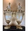 Magnificent And Monumental French Baccarat Crystal Lidded Urns w/ Gilt Bronze Ormolu. Magnificent Image - 2