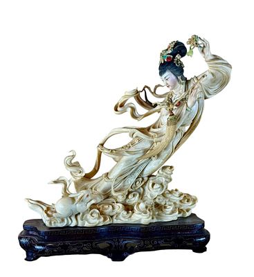 A Magnificent Carved Chinese Figural Grouping, Circa 1900. A Chinese Carved Figural Group