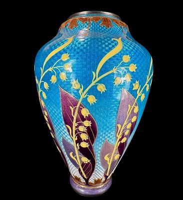 A Fine French Silver & Enamel Vase Japanese Influence Ginbari Foil Technique, Circa 1900. ***DUE