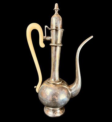 Persian Sterling Silver Marked Vessel With Bone Handle. ***DUE TO THIS LOT BEING SILVER IT MUST