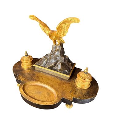 Magnificent And Rare Desk Centerpiece With 2 Ink Wells, Circa 1880, Lopienski Brothers. Magnifice