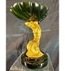 Magnificent and RARE Carved Jade Shell & Figure Mounted Gilt Bronze, Signed Louis Kley 1833-1911. Image - 2