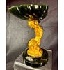 Magnificent and RARE Carved Jade Shell & Figure Mounted Gilt Bronze, Signed Louis Kley 1833-1911. Image - 12