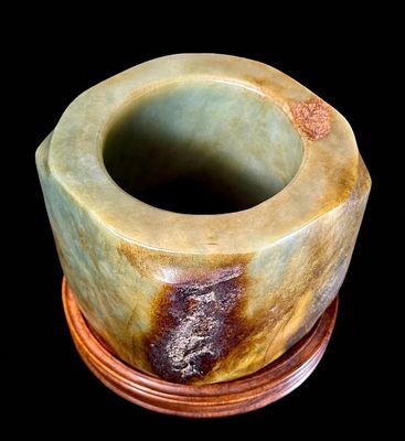 Rare, Ancient Neolithic to Han Dynasty Chinese Nephrite Carved Jade Cong, Circa 2000 BC to 200