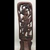 African Contemporary Signed Two-Piece Wood Carved Tribal Elder Style Seat Depicting Dancer With Image - 2