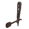African Contemporary Signed Two-Piece Wood Carved Tribal Elder Style Seat Depicting Dancer With Image - 5