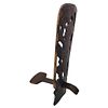 African Contemporary Signed Two-Piece Wood Carved Tribal Elder Style Seat Depicting Dancer With Image - 6