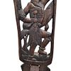 African Contemporary Signed Two-Piece Wood Carved Tribal Elder Style Seat Depicting Dancer With Image - 9