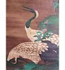 A Chinese Scroll Painting With Birds And Calligraphy Age Unknown. Artwork Only Measures 37.5" X Image - 2