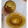 Lot Of 12 Vintage Carnival / Amber Glass Pieces. Includes six Marigold berry bowls, one vase Image - 4