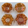 Lot Of 12 Vintage Carnival / Amber Glass Pieces. Includes six Marigold berry bowls, one vase Image - 5
