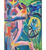 New York American-Byron (George Byron) Browne 1907-1961 O/B Painting Woman With Bicycle Signed Image - 3