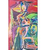 New York American-Byron (George Byron) Browne 1907-1961 O/B Painting Woman With Bicycle Signed Image - 6