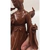 A Fine Chinese Goldstone Geisha Sculpture On Wooden Stand. Measures approx. 8" X 5". PLEASE Image - 5