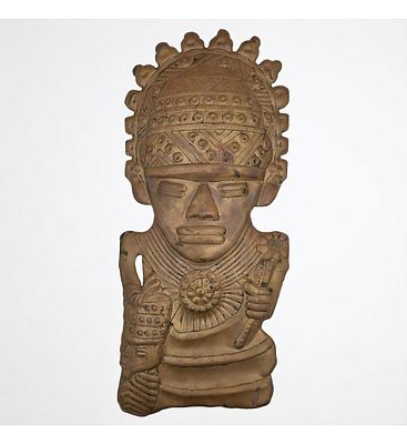 African Tribal Warrior Handmade Hammered Copper. Measures approximately 9-1/4" x 22-1/2" 